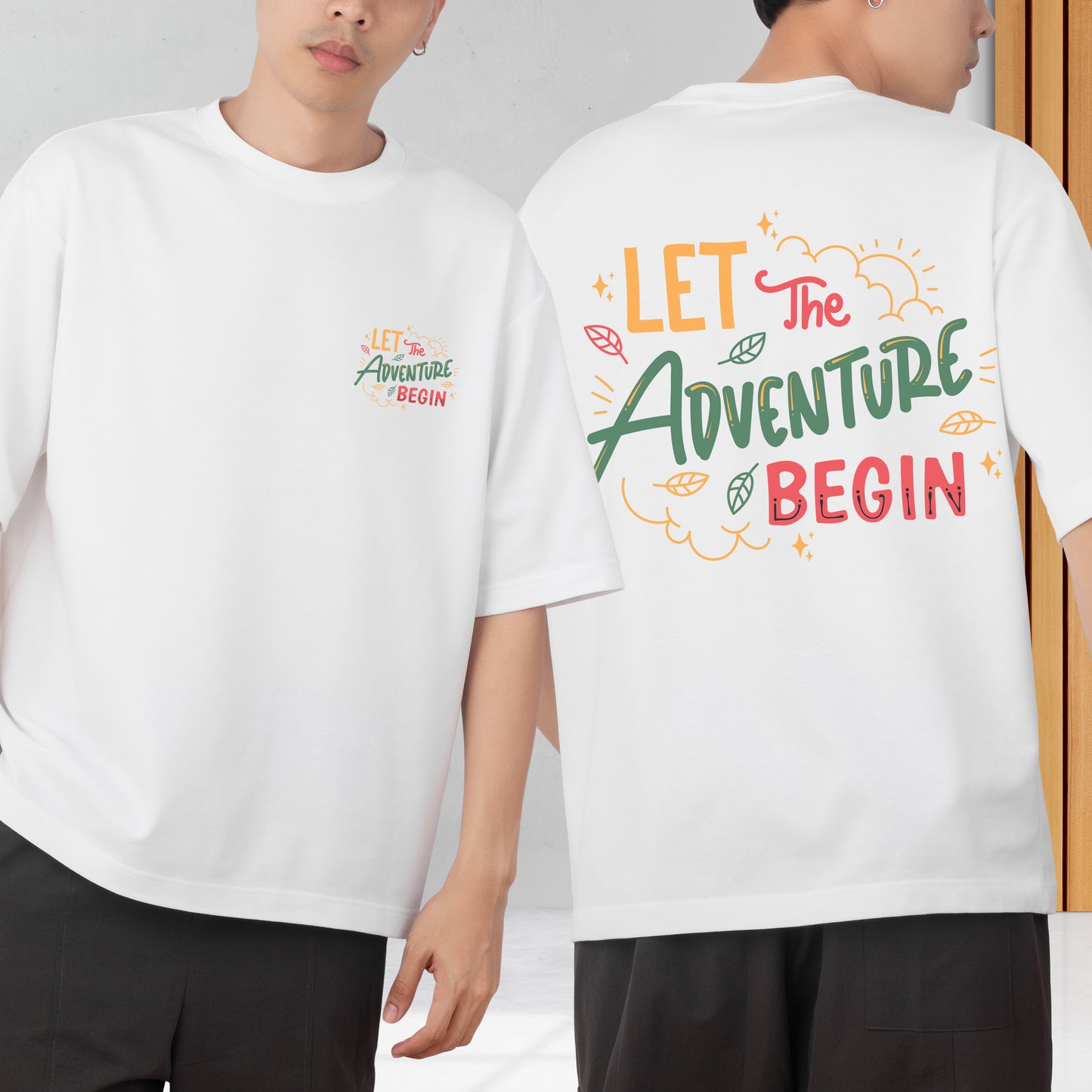 Advanture Begin Men's Cotton Graphic Print Oversized T-Shirt