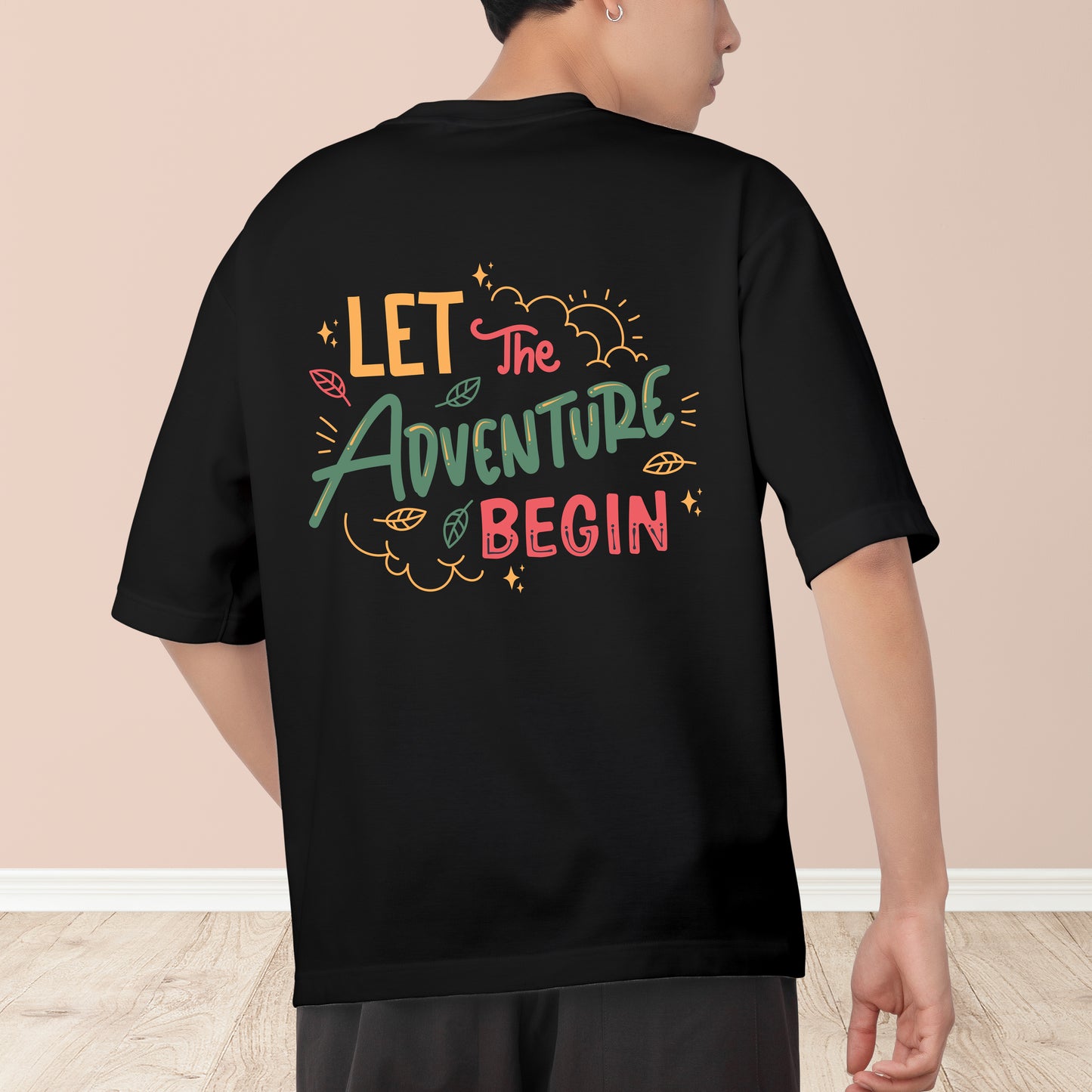 Advanture Begin Men's Cotton Graphic Print Oversized T-Shirt