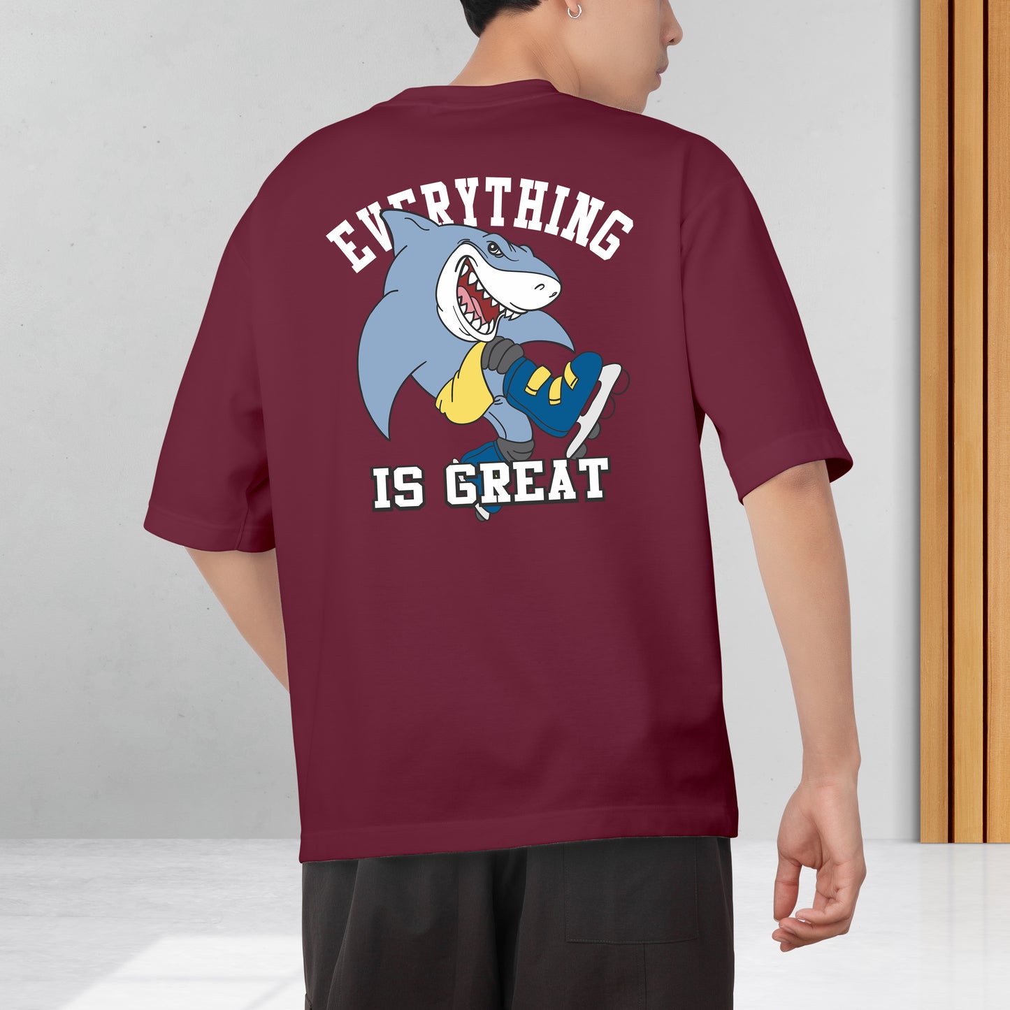 Everything is Great Men's Cotton Graphic Print Oversized T-Shirt