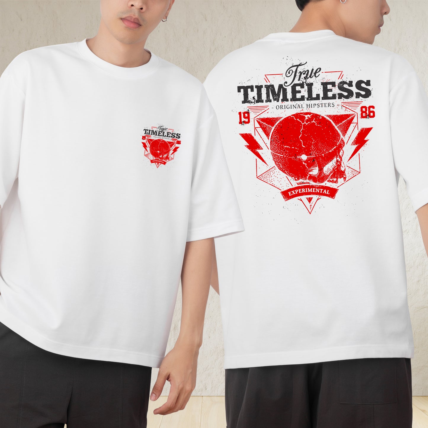 Timeless Men's Cotton Graphic Print Oversized T-Shirt