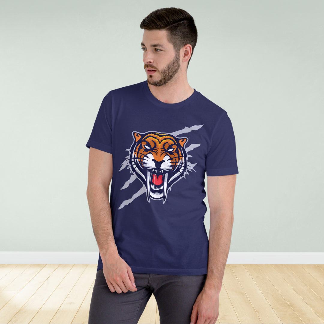 The Lion Round Neck Half Sleeve Classic Form For Men