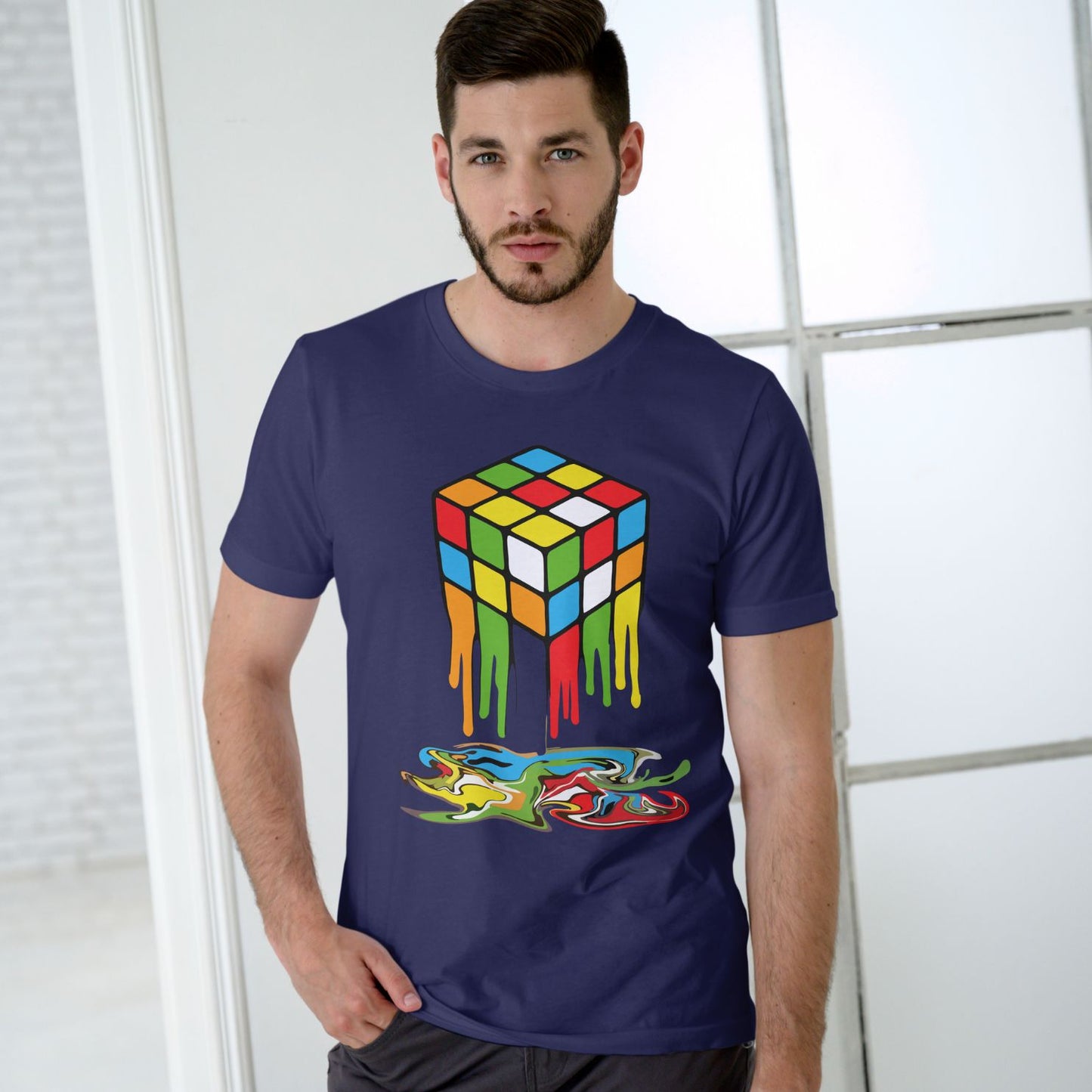 The Rubik's Round Neck Half Sleeve Classic Form For Men