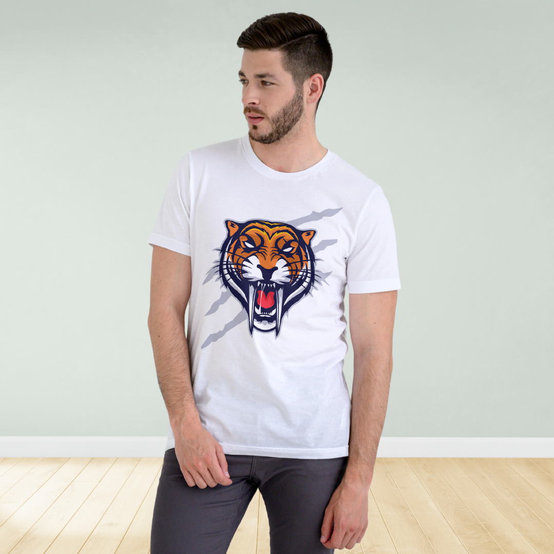 The Lion Round Neck Half Sleeve Classic Form For Men