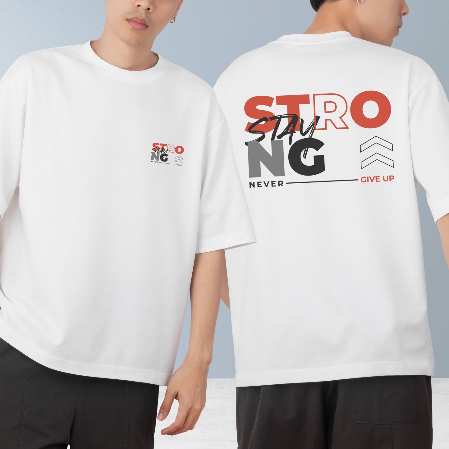 Strong Stay Men's Cotton Graphic Print Oversized T-Shirt