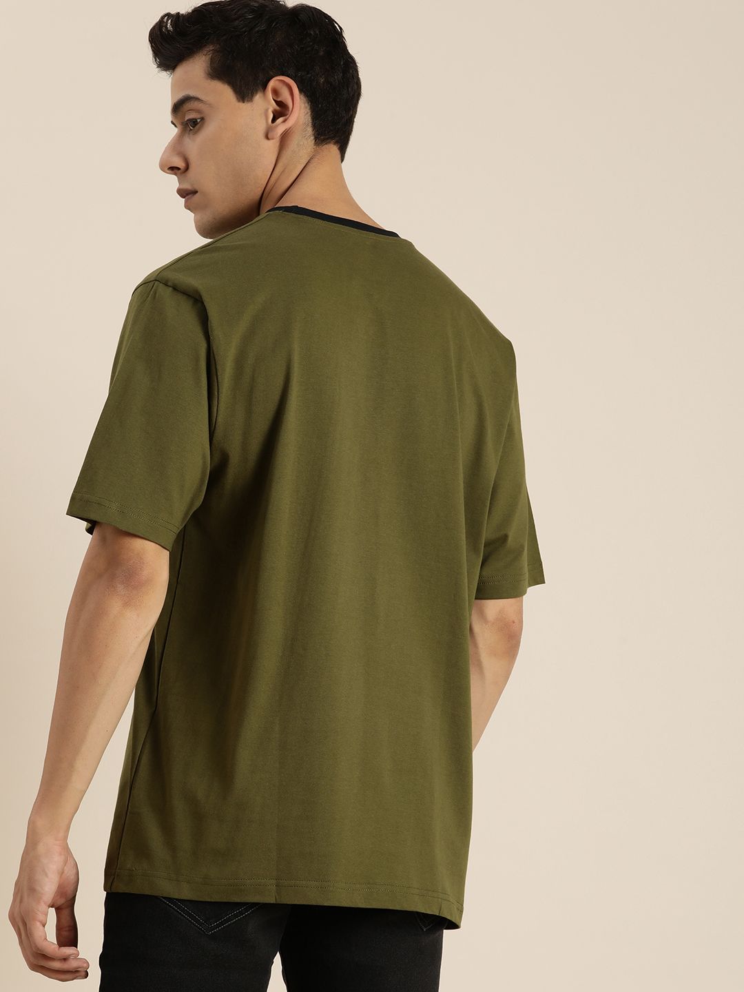 Dillinger Olive Typographic Oversized T-shirt