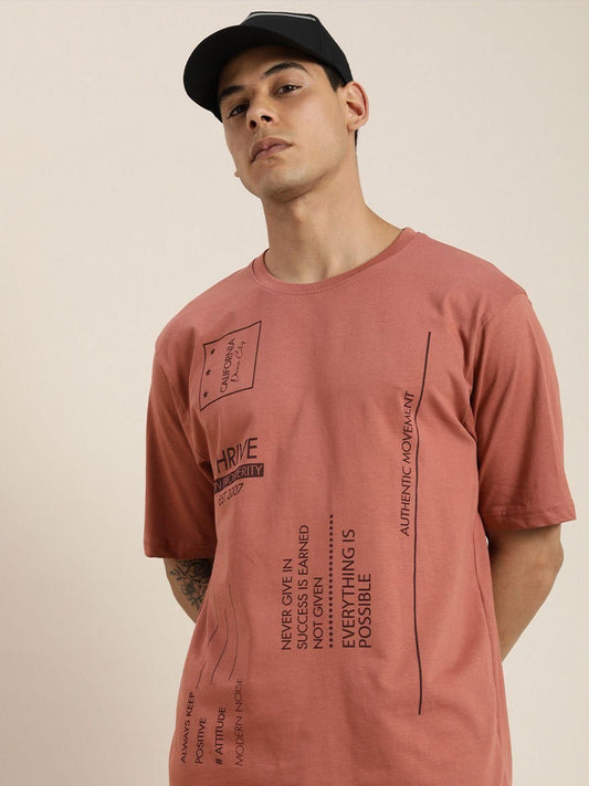 Dillinger Pink Graphic Oversized T-Shirt