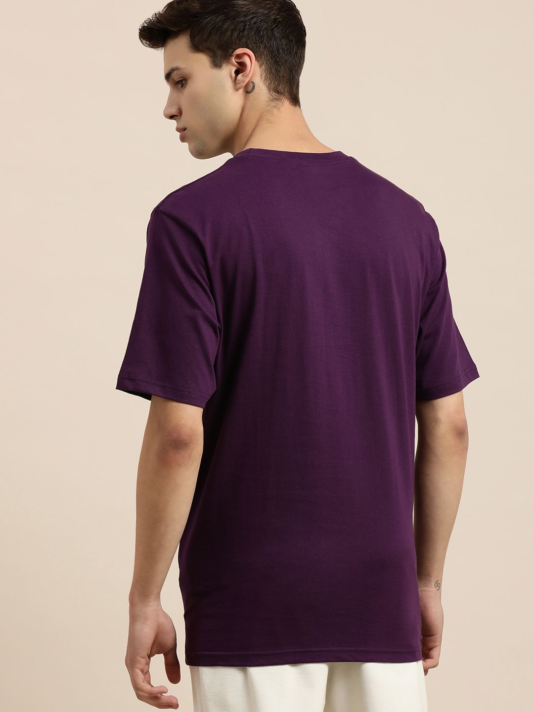 Difference of Opinion Purple Graphic Oversized T-Shirt