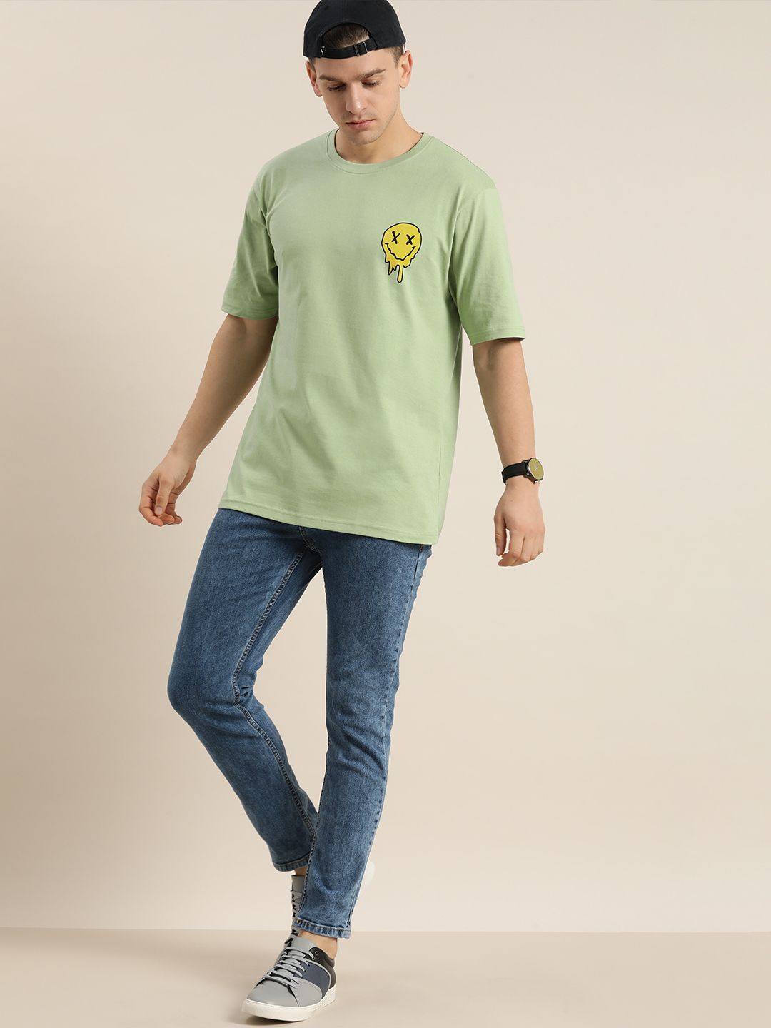 Difference of Opinion Green Graphic Oversized T-Shirt